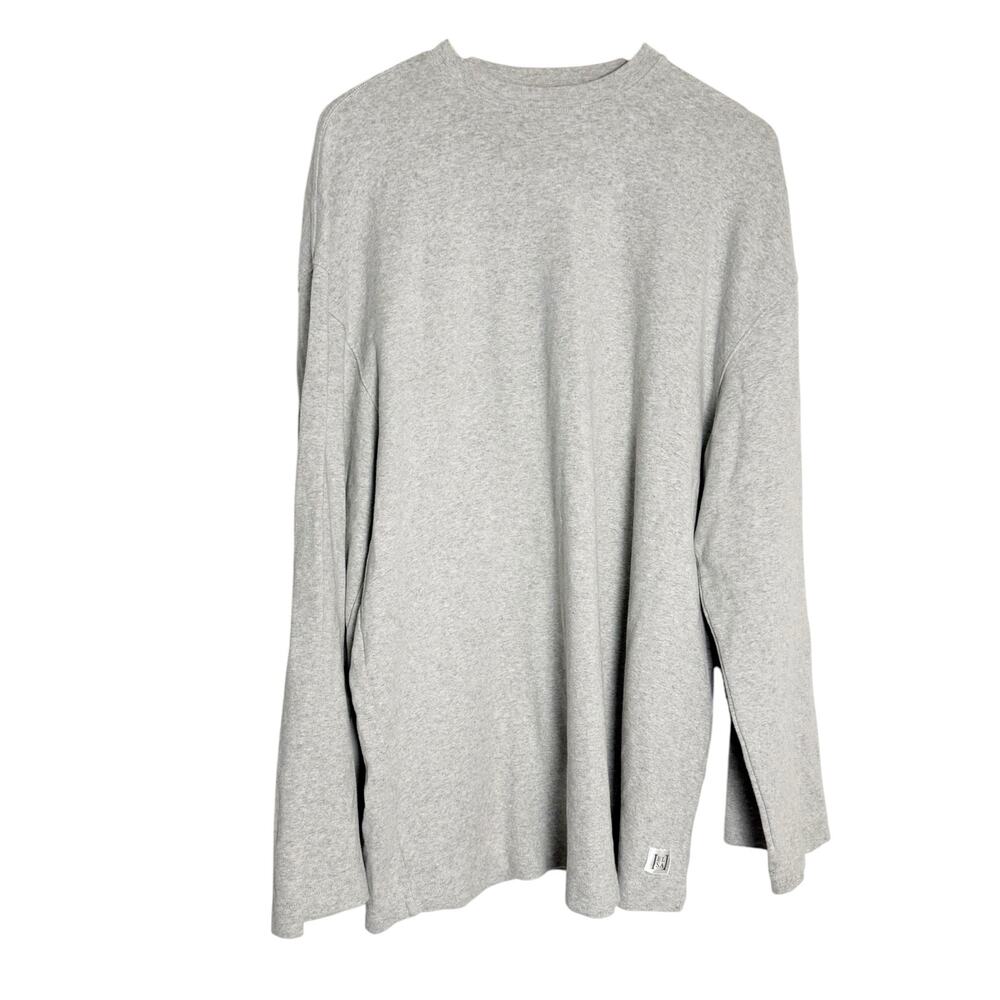 Helsa Revolve Heather Gray Knit Crewneck Long Sleeve Oversized Shirt Size S